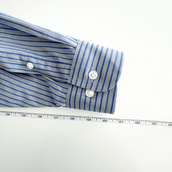 Nautica Mens Dress Shirt Cotton Button Down Long Sleeve Blue US Neck Size 16 - Picture 5 of 7